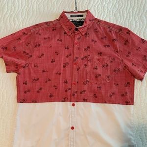 Mens M short sleeve button up